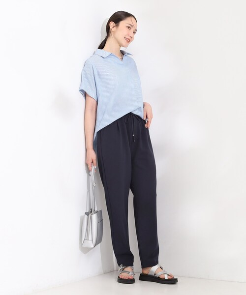 SHOO・LA・RUE（シューラルー）の「【ひんやり/UV】インせず着られる フレンチリネンスキッパーシャツ（シャツ/ブラウス・レディース・ネイビー/ピンク系/グリーン系/ホワイト系3/ブルー系7・00）」の21枚目の写真