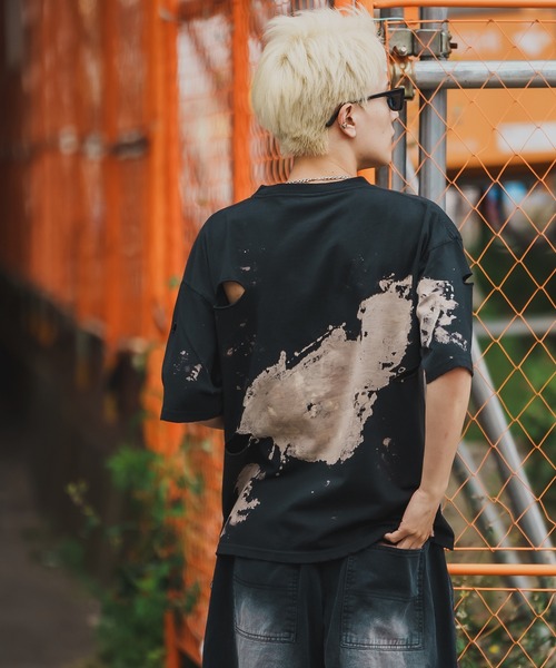 En serio TOKYO(エンソリオトーキョー)の「【SIDEWAYSTANCE】サンダーロゴ半袖グランジTシャツ 70477(Tシャツ/カットソー・メンズ・ブラウン/ブラック・SMALL/MEDIUM/LARGE/X-LARGE)」の17枚目の写真