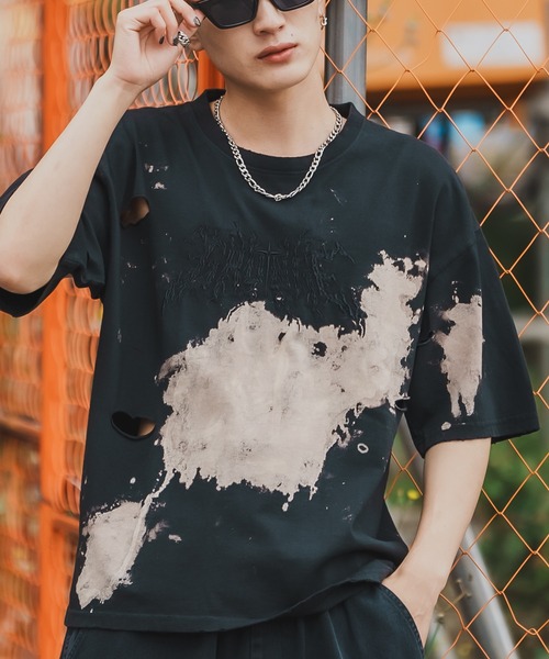 En serio TOKYO(エンソリオトーキョー)の「【SIDEWAYSTANCE】サンダーロゴ半袖グランジTシャツ 70477(Tシャツ/カットソー・メンズ・ブラウン/ブラック・SMALL/MEDIUM/LARGE/X-LARGE)」の18枚目の写真