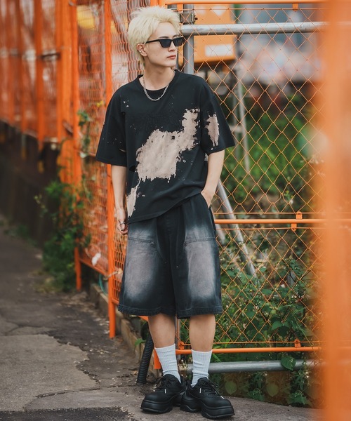En serio TOKYO(エンソリオトーキョー)の「【SIDEWAYSTANCE】サンダーロゴ半袖グランジTシャツ 70477(Tシャツ/カットソー・メンズ・ブラウン/ブラック・SMALL/MEDIUM/LARGE/X-LARGE)」の19枚目の写真