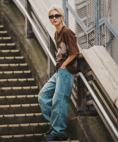 En serio TOKYO(エンソリオトーキョー)の「【SIDEWAYSTANCE】サンダーロゴ半袖グランジTシャツ 70477(Tシャツ/カットソー・メンズ・ブラウン/ブラック・SMALL/MEDIUM/LARGE/X-LARGE)」の4枚目の写真
