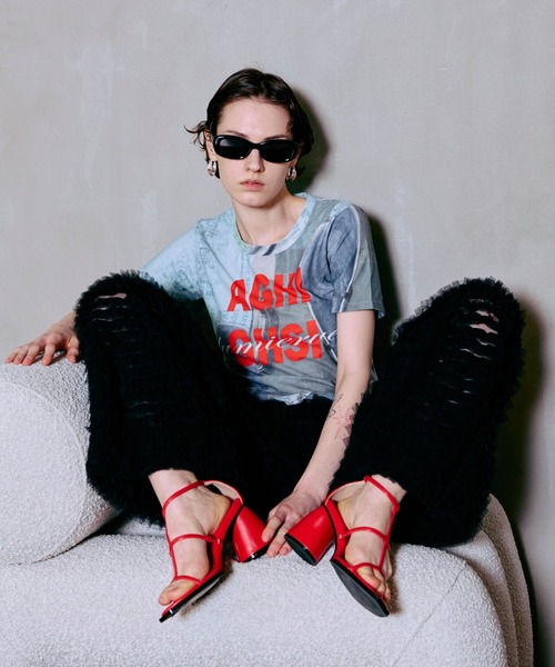 MAISON SPECIAL(メゾンスペシャル)の「Mesh Print Compact T-Shirt/メッシュプリントコンパクトTシャツ(Tシャツ/カットソー・レディース・ブルー/オレンジ/ブラック・FREE)」の1枚目の写真