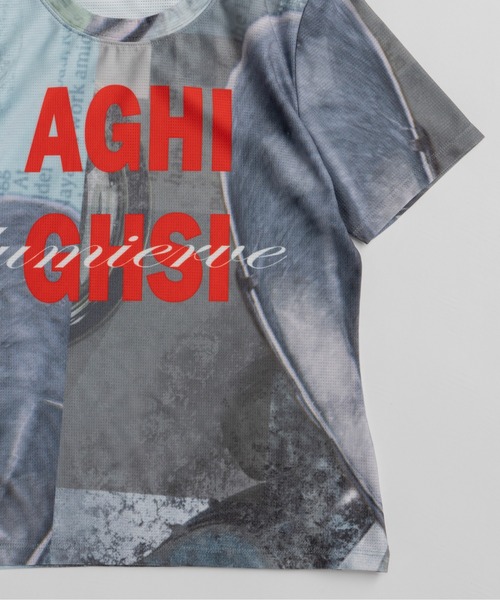 MAISON SPECIAL(メゾンスペシャル)の「Mesh Print Compact T-Shirt/メッシュプリントコンパクトTシャツ(Tシャツ/カットソー・レディース・ブルー/オレンジ/ブラック・FREE)」の12枚目の写真