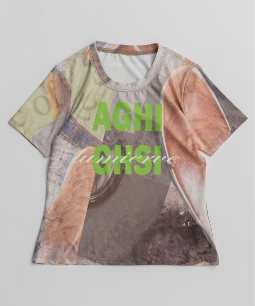MAISON SPECIAL(メゾンスペシャル)の「Mesh Print Compact T-Shirt/メッシュプリントコンパクトTシャツ(Tシャツ/カットソー・レディース・ブルー/オレンジ/ブラック・FREE)」の10枚目の写真