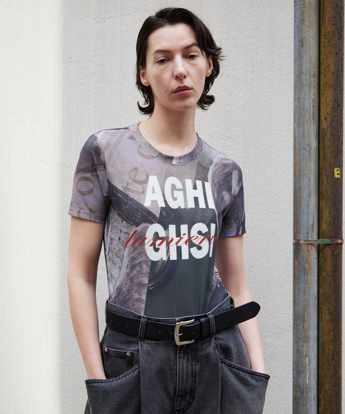 MAISON SPECIAL(メゾンスペシャル)の「Mesh Print Compact T-Shirt/メッシュプリントコンパクトTシャツ(Tシャツ/カットソー・レディース・ブルー/オレンジ/ブラック・FREE)」の15枚目の写真