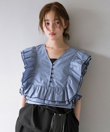 KBF（ケイビーエフ）の「2WAYバイカラーフリルブラウス（シャツ/ブラウス）」