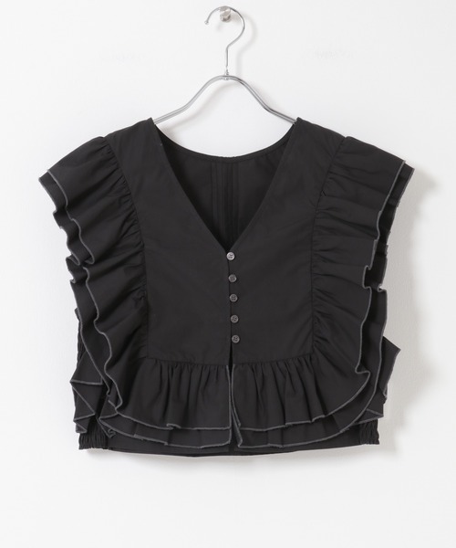 KBF（ケイビーエフ）の「2WAYバイカラーフリルブラウス（シャツ/ブラウス・レディース・ベージュ/ブラック/ブルー・ONE）」の21枚目の写真