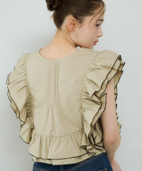 KBF（ケイビーエフ）の「2WAYバイカラーフリルブラウス（シャツ/ブラウス・レディース・ベージュ/ブラック/ブルー・ONE）」の13枚目の写真