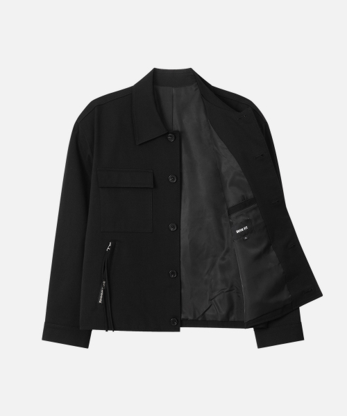 DRAW FIT（ドローフィット）の「ドーブウールハイドブルゾンジャケット[ブラック]（ブルゾン・メンズ・その他・M/L/XL）」の5枚目の写真