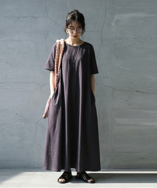 antiqua(アンティカ)の「綿100 Aライン ワンピース(ワンピース・レディース・ブラック/ネイビー/ダークグレー/ブラウン系その他・P/R)」の16枚目の写真