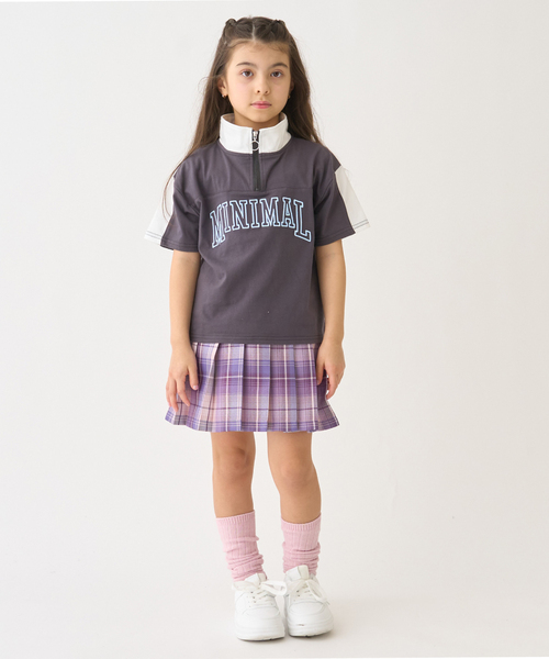 minimal（ミニマル）の「ハーフジップルーズ半袖Tシャツ（Tシャツ/カットソー・キッズ・ホワイト系その他/ライトグリーン/チャコール・140cm/130cm/120cm/110cm/100cm）」の22枚目の写真