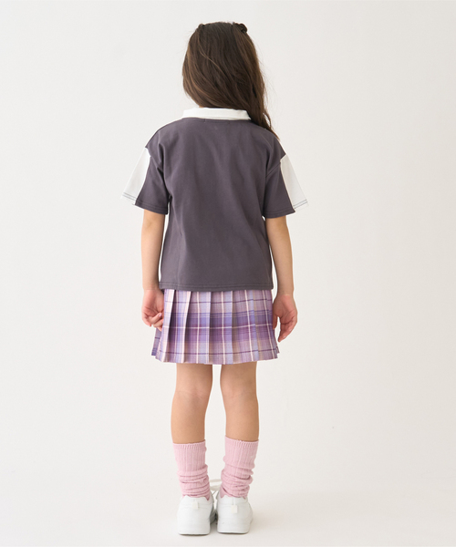 minimal（ミニマル）の「ハーフジップルーズ半袖Tシャツ（Tシャツ/カットソー・キッズ・ホワイト系その他/ライトグリーン/チャコール・140cm/130cm/120cm/110cm/100cm）」の4枚目の写真