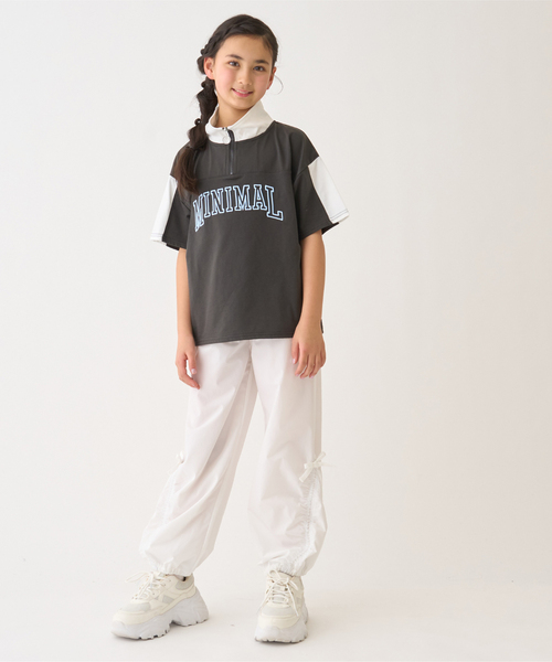 minimal（ミニマル）の「ハーフジップルーズ半袖Tシャツ（Tシャツ/カットソー・キッズ・ホワイト系その他/ライトグリーン/チャコール・140cm/130cm/120cm/110cm/100cm）」の10枚目の写真