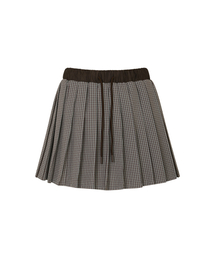 PLAYBOO（プレイブー）の「PLEATED DRAWSTRING SKIRT W/INNER PANTS_Olive Plaid（スカート）」