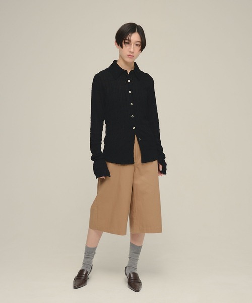 eL(エル)の「【eL】Cut Sleek Shirt/668747(シャツ/ブラウス・レディース・ブラック/オフホワイト・FREE)」の10枚目の写真