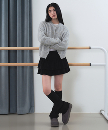 ウィメンズ18Wコーデュロイティアードミニスカート[ブラック]