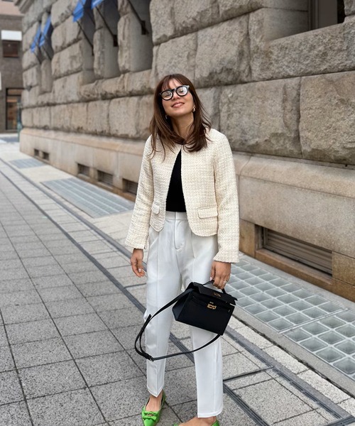 ST.ROONEY（セントルーニー）の「テーパードタックパンツRefine【低身長・小柄女性向け】（スラックス・レディース・ブラック/ホワイト/ピンク/ネイビー/ベージュ・XS）」の7枚目の写真