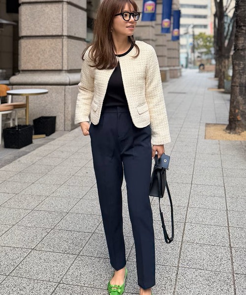 ST.ROONEY（セントルーニー）の「テーパードタックパンツRefine【低身長・小柄女性向け】（スラックス・レディース・ブラック/ホワイト/ピンク/ネイビー/ベージュ・XS）」の8枚目の写真