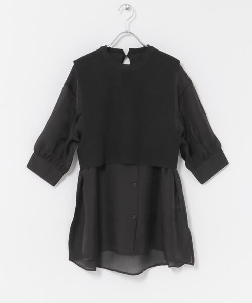ITEMS URBANRESEARCH(アイテムズ アーバンリサーチ)の「ニットベストドッキングシャツ(シャツ/ブラウス・レディース・オフホワイト/ブラック・FREE)」の9枚目の写真