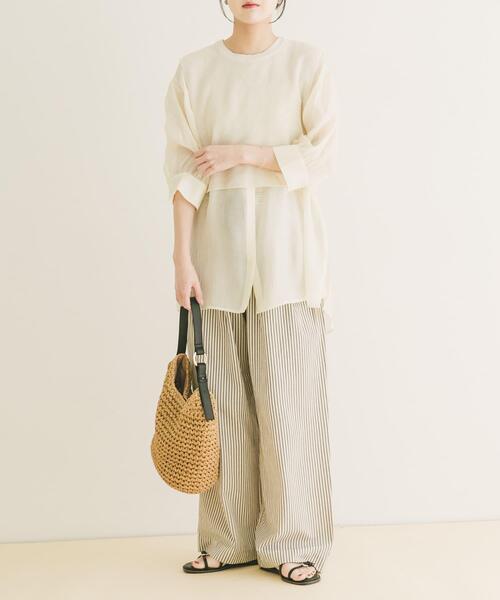 ITEMS URBANRESEARCH(アイテムズ アーバンリサーチ)の「ニットベストドッキングシャツ(シャツ/ブラウス・レディース・オフホワイト/ブラック・FREE)」の15枚目の写真