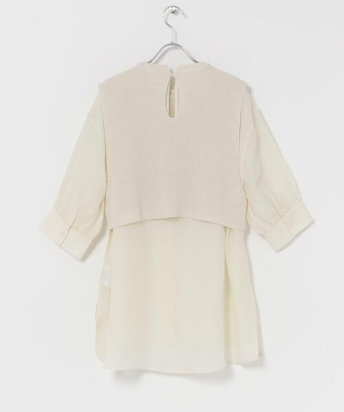 ITEMS URBANRESEARCH(アイテムズ アーバンリサーチ)の「ニットベストドッキングシャツ(シャツ/ブラウス・レディース・オフホワイト/ブラック・FREE)」の19枚目の写真