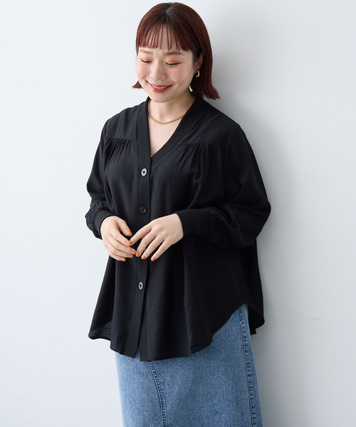anyfee(エニフィー)の「【anyfee/大きいサイズ】シアーシャツカーディガン(2026SS)(カーディガン/ボレロ・レディース・ブラック/オフホワイト・5L/3L/LL/4L)」の18枚目の写真