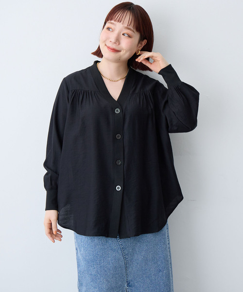 anyfee(エニフィー)の「【anyfee/大きいサイズ】シアーシャツカーディガン(2026SS)(カーディガン/ボレロ・レディース・ブラック/オフホワイト・5L/3L/LL/4L)」の21枚目の写真