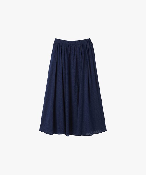 To b. by agnes b.（トゥービーバイアニエスベー）の「フラワー コットン カット ジャカード スカート（スカート・レディース・ネイビー・36）」の2枚目の写真