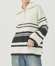 KEY TIMEZ（キータイムズ）の「EX.OVERSIZE BORDER KNIT（ニット/セーター）」
