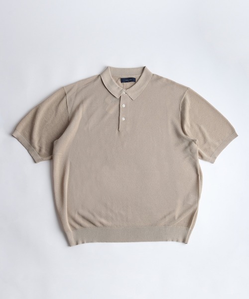 WESTSEA(ウエストシー)の「接触冷感 無地 鹿の子編み ニットポロシャツ ルーズシルエット 半袖ポロ ドライタッチ 透け感 春夏(ポロシャツ・メンズ・グレイッシュベージュ/チャコール/ブラック・M/L)」の9枚目の写真