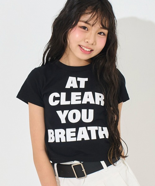 ANAP GiRL(アナップガール)の「メッセージロゴ ミニ Tシャツ(Tシャツ/カットソー・キッズ・ブラック/ホワイト/イエロー・S/XS/M)」の2枚目の写真
