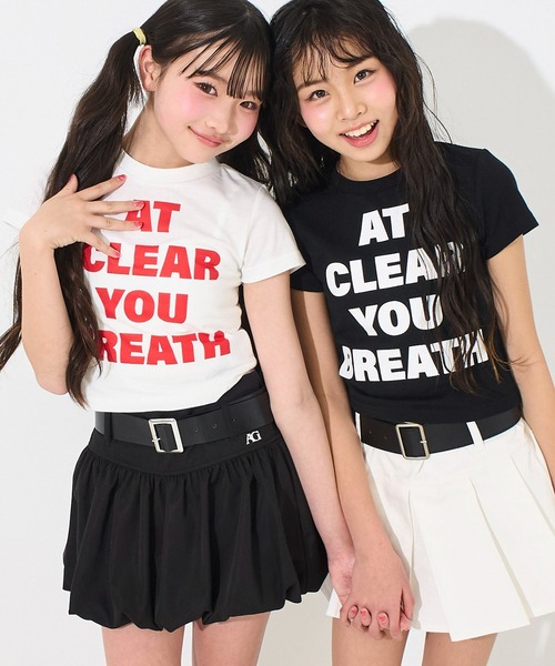 ANAP GiRL(アナップガール)の「メッセージロゴ ミニ Tシャツ(Tシャツ/カットソー・キッズ・ブラック/ホワイト/イエロー・S/XS/M)」の8枚目の写真
