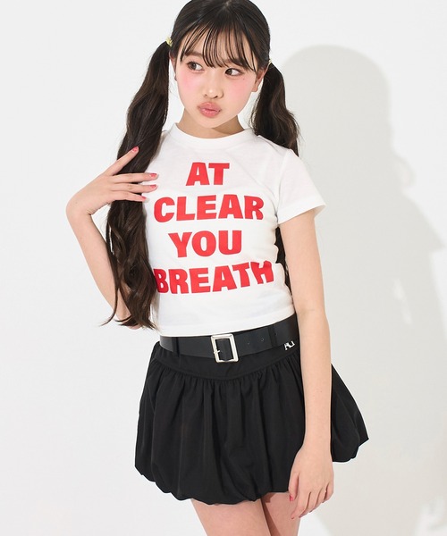 ANAP GiRL(アナップガール)の「メッセージロゴ ミニ Tシャツ(Tシャツ/カットソー・キッズ・ブラック/ホワイト/イエロー・S/XS/M)」の10枚目の写真