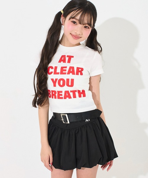 ANAP GiRL(アナップガール)の「メッセージロゴ ミニ Tシャツ(Tシャツ/カットソー・キッズ・ブラック/ホワイト/イエロー・S/XS/M)」の11枚目の写真