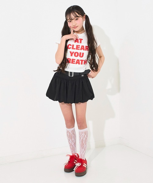 ANAP GiRL(アナップガール)の「メッセージロゴ ミニ Tシャツ(Tシャツ/カットソー・キッズ・ブラック/ホワイト/イエロー・S/XS/M)」の12枚目の写真