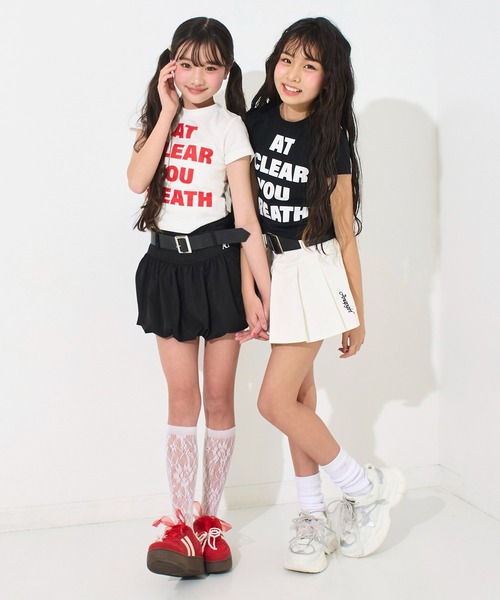 ANAP GiRL(アナップガール)の「メッセージロゴ ミニ Tシャツ(Tシャツ/カットソー・キッズ・ブラック/ホワイト/イエロー・S/XS/M)」の9枚目の写真