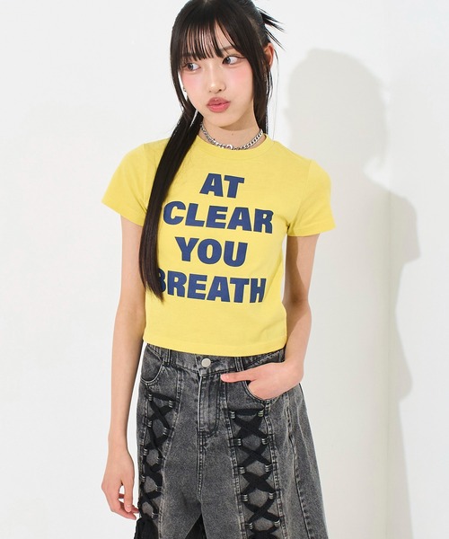 ANAP GiRL(アナップガール)の「メッセージロゴ ミニ Tシャツ(Tシャツ/カットソー・キッズ・ブラック/ホワイト/イエロー・S/XS/M)」の15枚目の写真