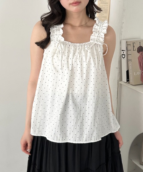 CLEA（クレア）の「ギャザーリボンノースリーブブラウス（シャツ/ブラウス・レディース・ブラック系その他/ホワイト系その他/ブラック/ピンク/ブルー/ホワイト・FREE）」の16枚目の写真
