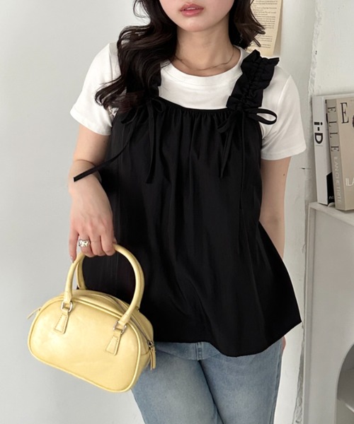 CLEA（クレア）の「ギャザーリボンノースリーブブラウス（シャツ/ブラウス・レディース・ブラック系その他/ホワイト系その他/ブラック/ピンク/ブルー/ホワイト・FREE）」の22枚目の写真