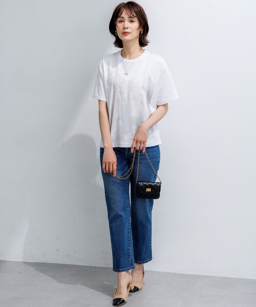 組曲（クミキョク）の「【WEB限定】トロンプルイユ レースキャミソール Ｔシャツ（Tシャツ/カットソー・レディース・ホワイト系・2/3）」の4枚目の写真
