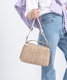 GIANNI CHIARINI（ジャンニ キアリーニ）の「【GIANNI CHIARINI/ジャンニキアリーニ】2WAY ストロー素材ハンドバッグ レザーハンドル　かごバッグ（かごバッグ）」
