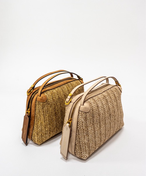 GIANNI CHIARINI(ジャンニ キアリーニ)の「【GIANNI CHIARINI/ジャンニキアリーニ】2WAY ストロー素材ハンドバッグ レザーハンドル かごバッグ(かごバッグ・レディース・ベージュ/ナチュラル・FREE)」の3枚目の写真