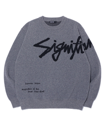 SIGNIFICANT（シグニフィカント）の「シグネチャーレタリングジャカードニット LQ1SU052_MELANGE GREY（ニット/セーター）」