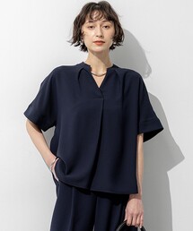 ストレッチジョーゼット スキッパー ブラウス（シャツ/ブラウス）｜23