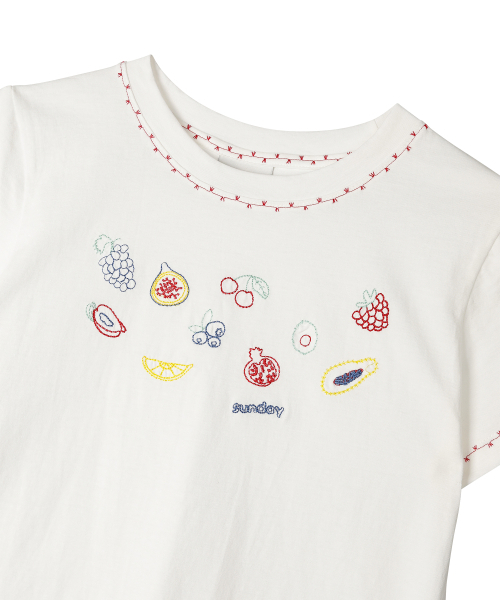 SUNDAY FRUIT MARKET（サンデーフルーツマーケット）の「W) TINY FRUIT TEE IVORY（Tシャツ/カットソー・レディース・その他・SMALL/MEDIUM）」の3枚目の写真