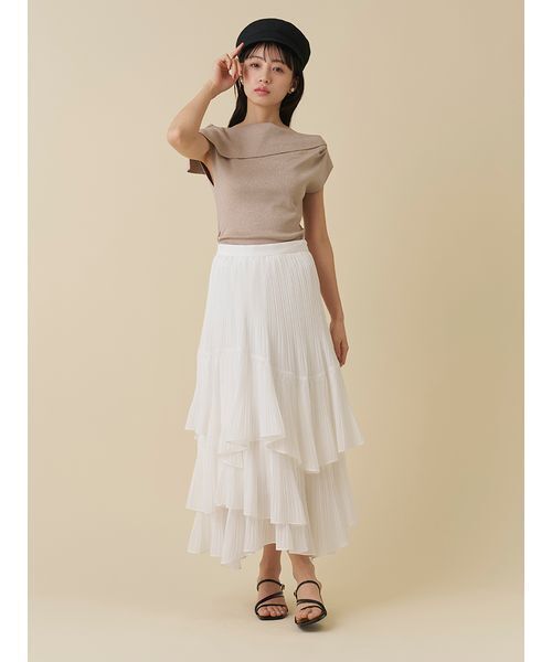 SNIDEL(スナイデル)の「ボリュームティアードスカート(スカート・レディース・ホワイト/ブラウン/カーキ・0/1)」の10枚目の写真