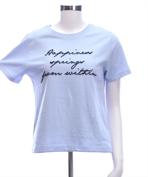 CLEAR BASIC（クリアベーシック）の「コード刺繍Tシャツ［骨格ウェーブ/コンパクト/きれいめカジュアル/半袖/ベーシック］（Tシャツ/カットソー・レディース・ホワイト系その他2/オフホワイト/サックスブルー/ブラック/ネイビー・F）」の15枚目の写真