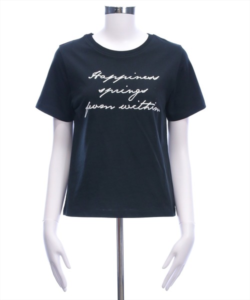 CLEAR BASIC（クリアベーシック）の「コード刺繍Tシャツ［骨格ウェーブ/コンパクト/きれいめカジュアル/半袖/ベーシック］（Tシャツ/カットソー・レディース・ホワイト系その他2/オフホワイト/サックスブルー/ブラック/ネイビー・F）」の18枚目の写真