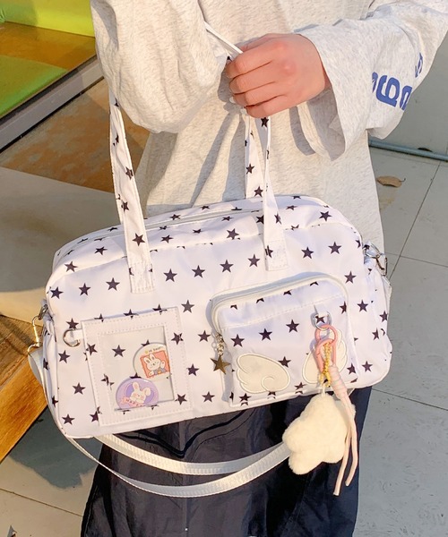 LA VORAGINE（ラ ヴォラジネ）の「キラー バッグ 星柄 天使 コレクション デザイン ユニセックス ショルダーバッグ（ショルダーバッグ・レディース・A/ピンク/ホワイト/ブルー・FREE）」の12枚目の写真