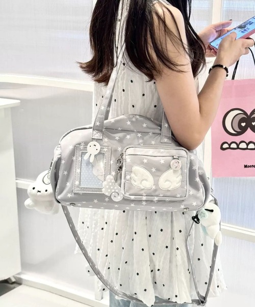 LA VORAGINE（ラ ヴォラジネ）の「キラー バッグ 星柄 天使 コレクション デザイン ユニセックス ショルダーバッグ（ショルダーバッグ・レディース・A/ピンク/ホワイト/ブルー・FREE）」の6枚目の写真